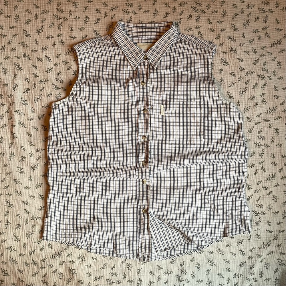 Vintage Sleeveless Plaid Shirt